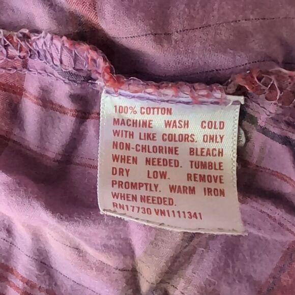 mossimo Western Lilac Plaid Button-Up Shirt Size M - Picture 4 of 7